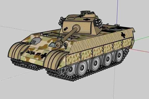 german tank panzerkampfwagen v panther sdkfz 171 Armored Cars & Tanks 3d print model - Mito3D