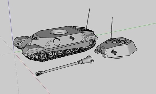 german tank versuchskonstruktion vk 5002 3d models download creality cloud Armored Cars & Tanks 3d print model - Mito3D