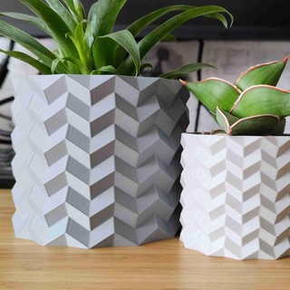 gerometrico origami fiore pentola fioriera impianti casa arredamento 3d print model - Mito3D