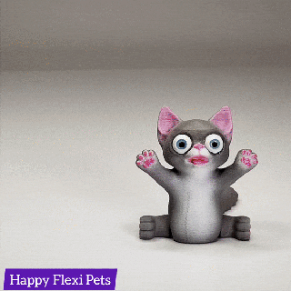 fantasma gato asustado impresión sitio flexi mascota juguetes mamífero 3d print model - Mito3D