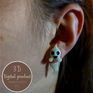 ghost earrings halloween Jewellery 3d print model - Mito3D