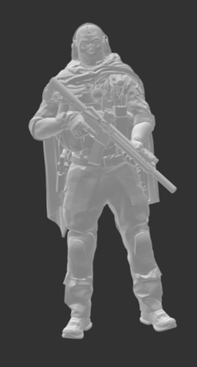 fantôme moderne guerre ii 2022 3d modèles télécharger créalité nuage fictif personnages 3d print model - Mito3D