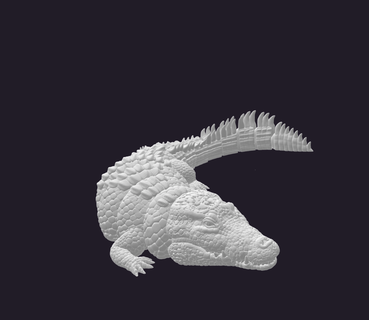 giant articulated crocodile moving jaw Reptilian 3d print model - Mito3D