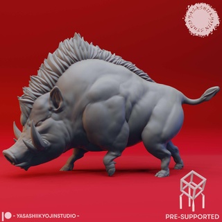 giant boar - tabletop miniature pre-supported Characters 3d print model - Mito3D