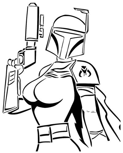 ragazza boba fett stencil 3d modelli scarica creality nube 3d print model - Mito3D