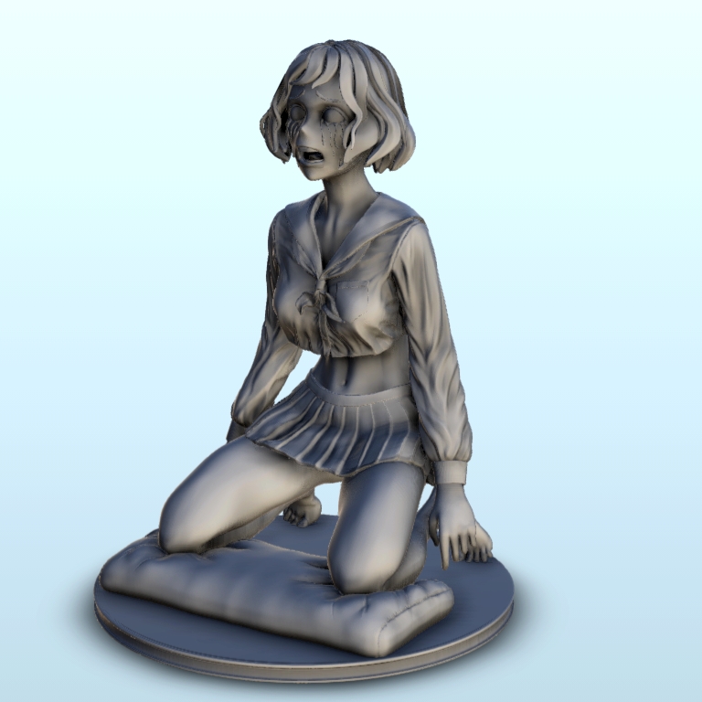 ragazza pianto figura statua umano femmina carattere donne 3D print model - Mito3D