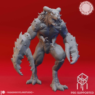 glabrezu - tabletop miniature pre-supported stl Characters 3d print model - Mito3D