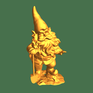 gnome standing shovel Characters 3d print model - Mito3D