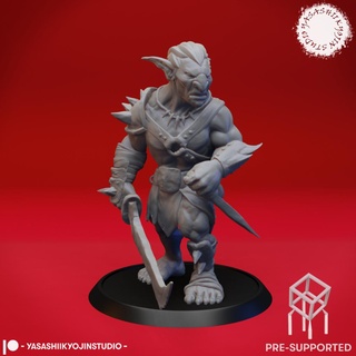 goblin - tabletop miniature pre-supported stl 3d models download creality cloud characters 3d print model - Mito3D