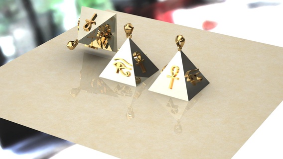 Tanrı Mısır piramit kolye moda 3d print model - Mito3D