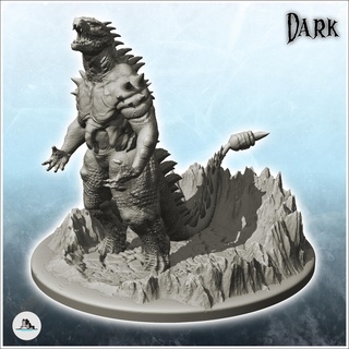 Godzilla dragon permanent crête figure miniature statue fictif personnages 3d print model - Mito3D