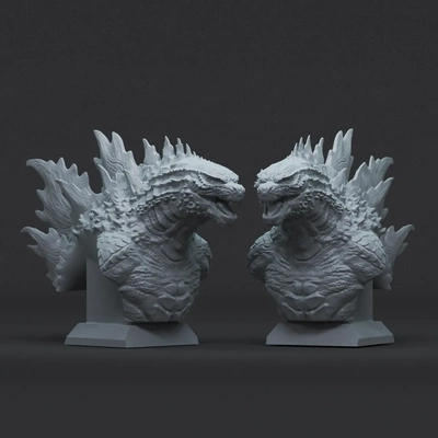 godzilla evoluiu bust 3d modelos baixar crialidade nuvem 3d print model - Mito3D