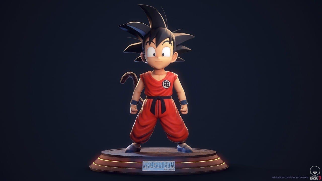 Goku ni 3d modelos baixar crialidade nuvem personagens 3D print model - Mito3D