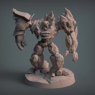 golem steampunk rock fire 3d modeller indir creality bulut 3d print model - Mito3D