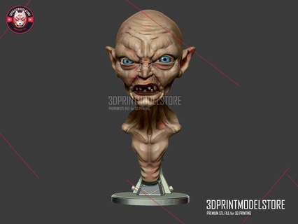 gollum miniature bust toy - lord rings 3d models download creality cloud Characters 3d print model - Mito3D