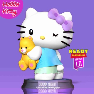 good night hello kitty Fictional Characters 3d print model - Mito3D