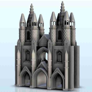 gothic arch double towers - scenery medieval miniatures Historical Buildings 3d print model - Mito3D