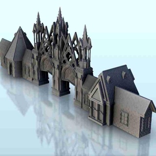 gotisch Gebäude raffiniert Bogen 19 Landschaft mittelalterlich historisch 3d print model - Mito3D