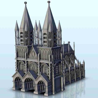 gothic cathedrale 11 - scenery medieval miniatures warhammer Historical Buildings 3d print model - Mito3D