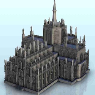 Gotico Chiesa 6 scenario medievale miniature warhammer storico edifici 3d print model - Mito3D