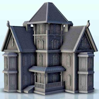 gotik ev 13 manzara Ortaçağa ait minyatürler Warhammer tarihi binalar 3d print model - Mito3D