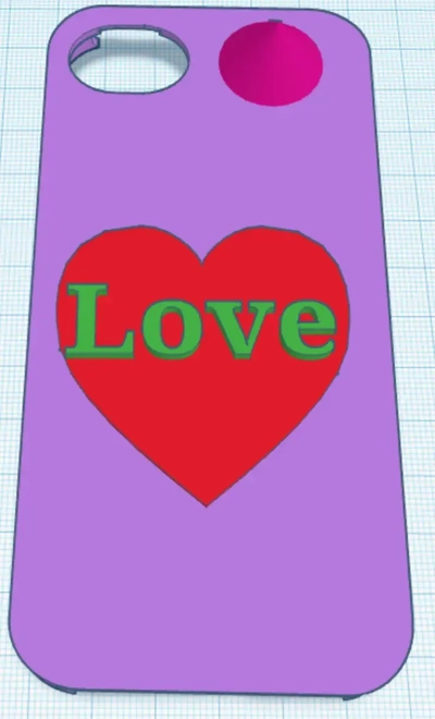 great love heart phone case 3d models download creality cloud 3d print model - Mito3D