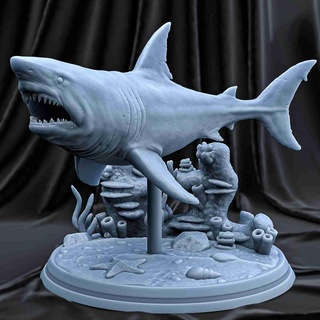 ótimo branco Tubarão peixes 3d print model - Mito3D