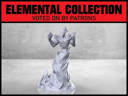 greater fire elemental - tabletop miniature Characters 3d print model - Mito3D