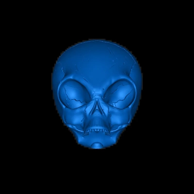 grey alien skull 3d models download creality cloud 3d print model - Mito3D