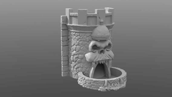 greyskull dice tower detailed 3d models download creality cloud Board Game 3d print model - Mito3D