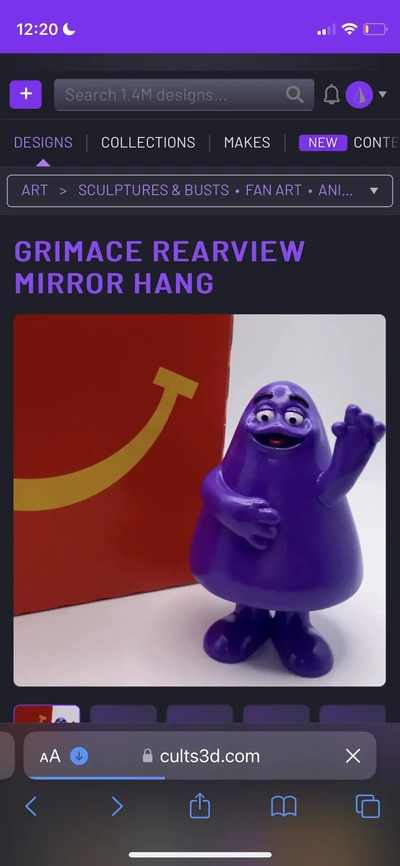 grimace waving 3d models download creality cloud 3d print model - Mito3D