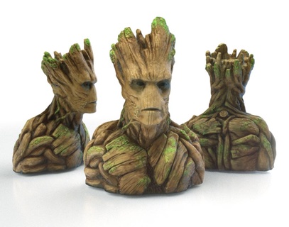 groot bust sculpture Fictional Characters 3d print model - Mito3D