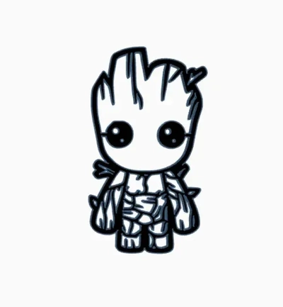 groot parede art ornament 3d modelos baixar crialidade nuvem 3d print model - Mito3D