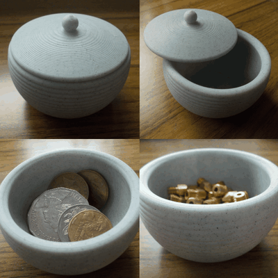 grooved trinket container 3d models download creality cloud home decor 3d print model - Mito3D