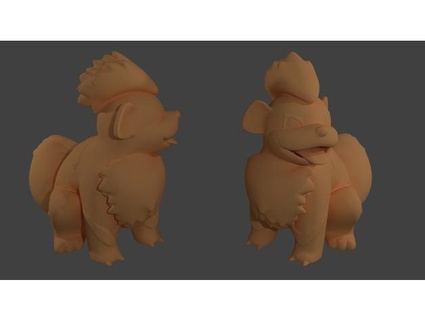 Growlithe Pokémon personagens 3d print model - Mito3D