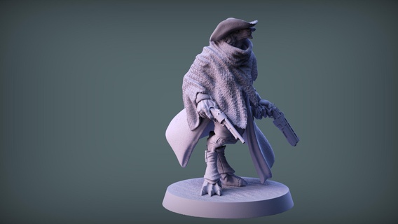 pistolero hombre lobo versiones caracteres 3d print model - Mito3D