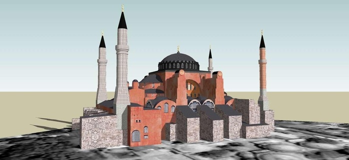 Hagia Sophia 3d Modelle download Realität Wolke Architektur Landschaft 3d print model - Mito3D