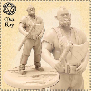 half-orc woodcutter Characters 3d print model - Mito3D