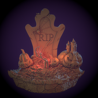 halloween graveyard diorama Others 3d print model - Mito3D