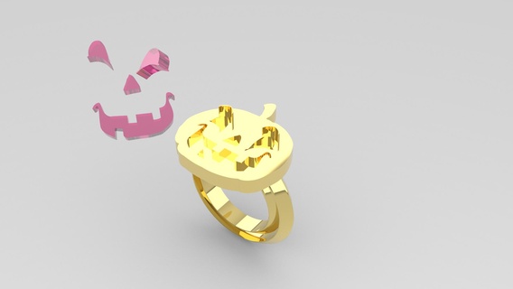 Víspera Santos anillo 2 color Moda 3d print model - Mito3D