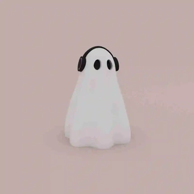 halloween special cute music lover ghost 3d models download creality cloud fictional characters 3d print model - Mito3D