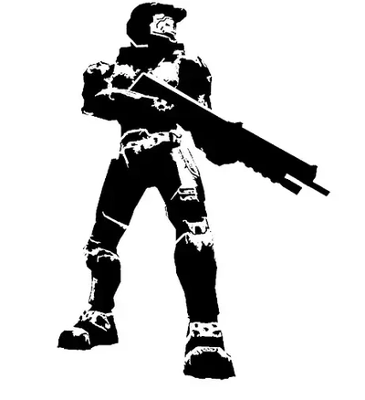 halo master chief stencil 3d models download creality cloud 3d print model - Mito3D