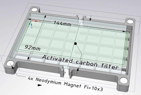 aureola attivato carbonio filtro titolare supporto 3d Modelli Scarica creality nube macchinari attrezzature 3d print model - Mito3D