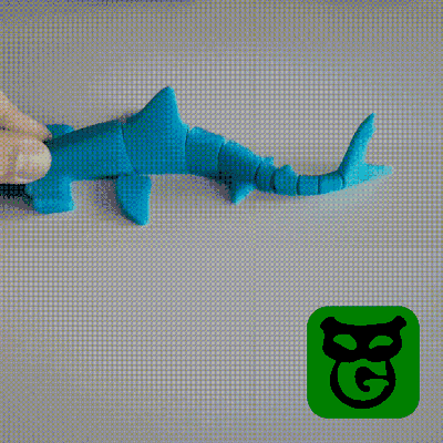 martillo tiburón flexi 3d modelos descargar crealidad nube peces 3d print model - Mito3D