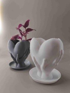 mains portant cœur planteur drainage 3d modèles Télécharger créalité nuage nature plantes 3d print model - Mito3D