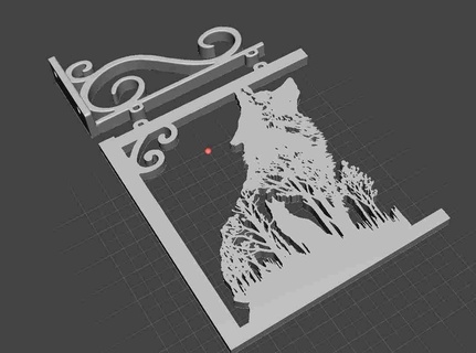 hanging deco wall bracket wolf 3d models download creality cloud Home Decor 3d print model - Mito3D