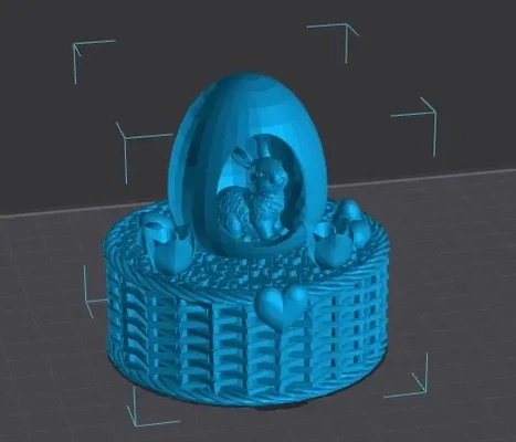 contento pascua resurrección conejito cesta 3d modelos descargar crealidad nube 3d print model - Mito3D