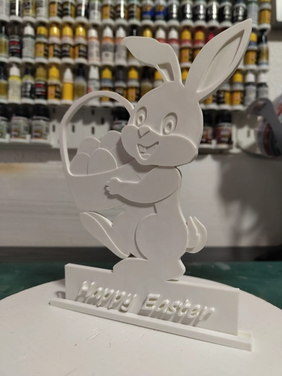 contento pasqua coniglietto cartello 3d modelli scarica creality nube 3d print model - Mito3D