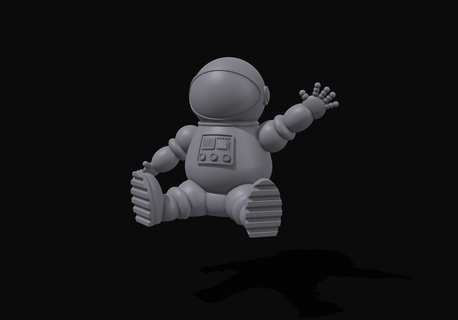 happy spaceman Characters 3d print model - Mito3D