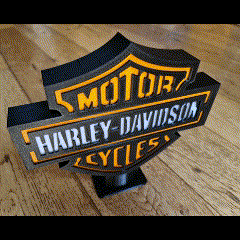 Harley davidson motociclette luce scatola parete montato scrivania In piedi 3d print model - Mito3D